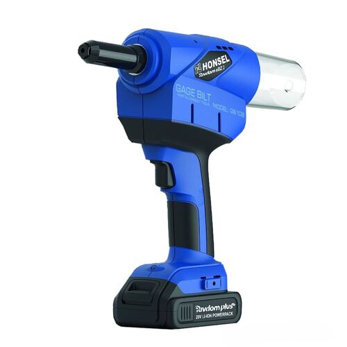 GB108 CORDLESS RIVET GUN - INSTALLS ANY: 3/32”-1/4”STRUCTURAL AND NON-STRUCTURAL BLIND RIVETS